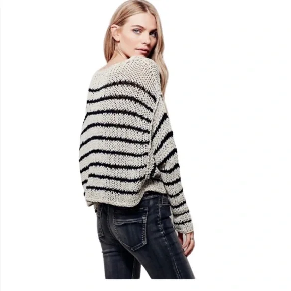 Free People Sea Worthy sweater, cream and black size S - Picture 3 of 6